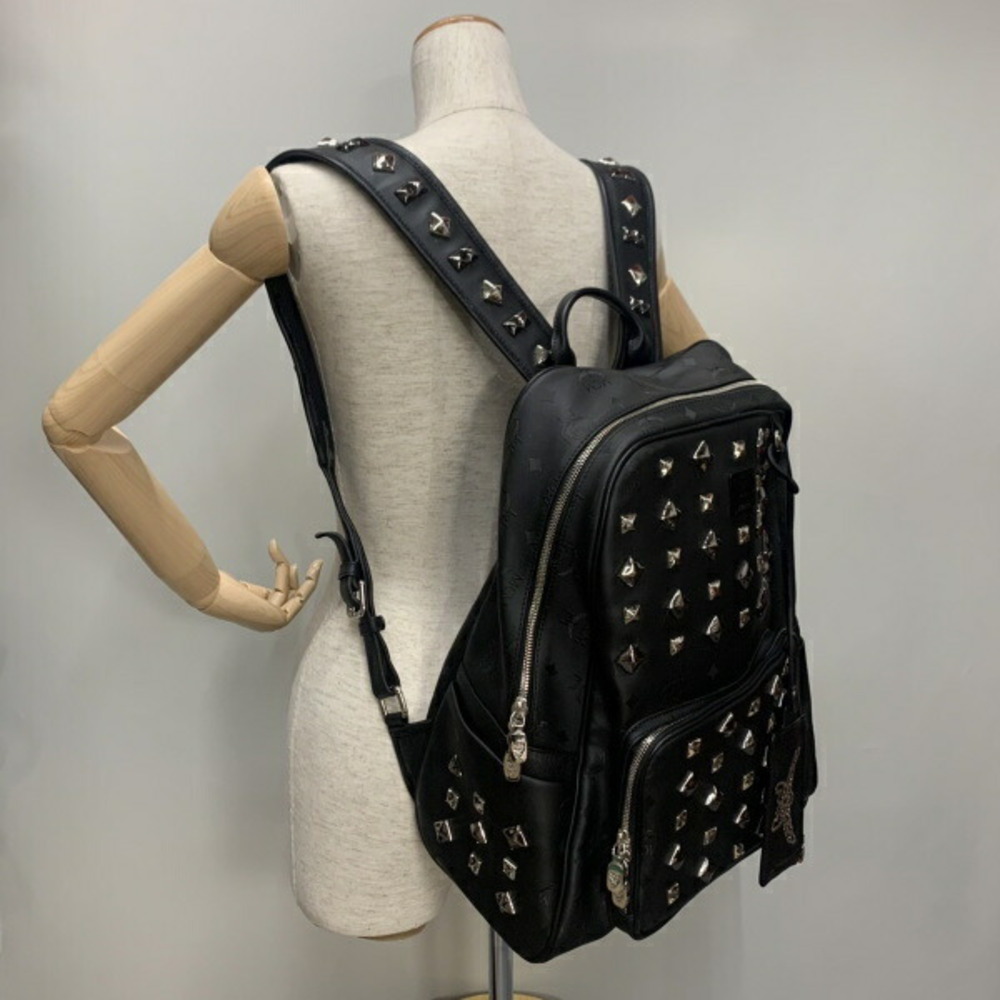 MCM Backpack Leather Studs Black - image 3